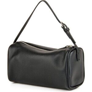 Women Black Crossbody Hobo Purse with Adjustable Strap Full-Grained Leather